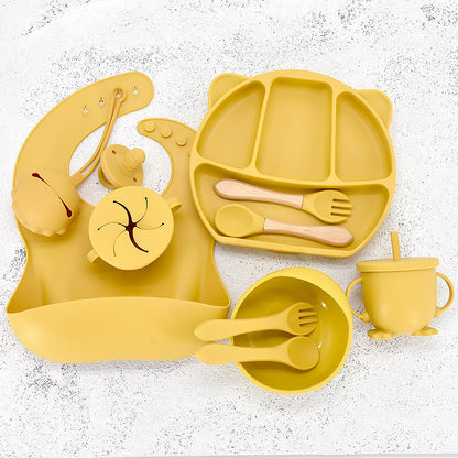 Infant Feeding Tableware Set Divided Grid Silicone Dinner Plate 8cf2a3a1 554b 4f96 ae54 3df4982400e3