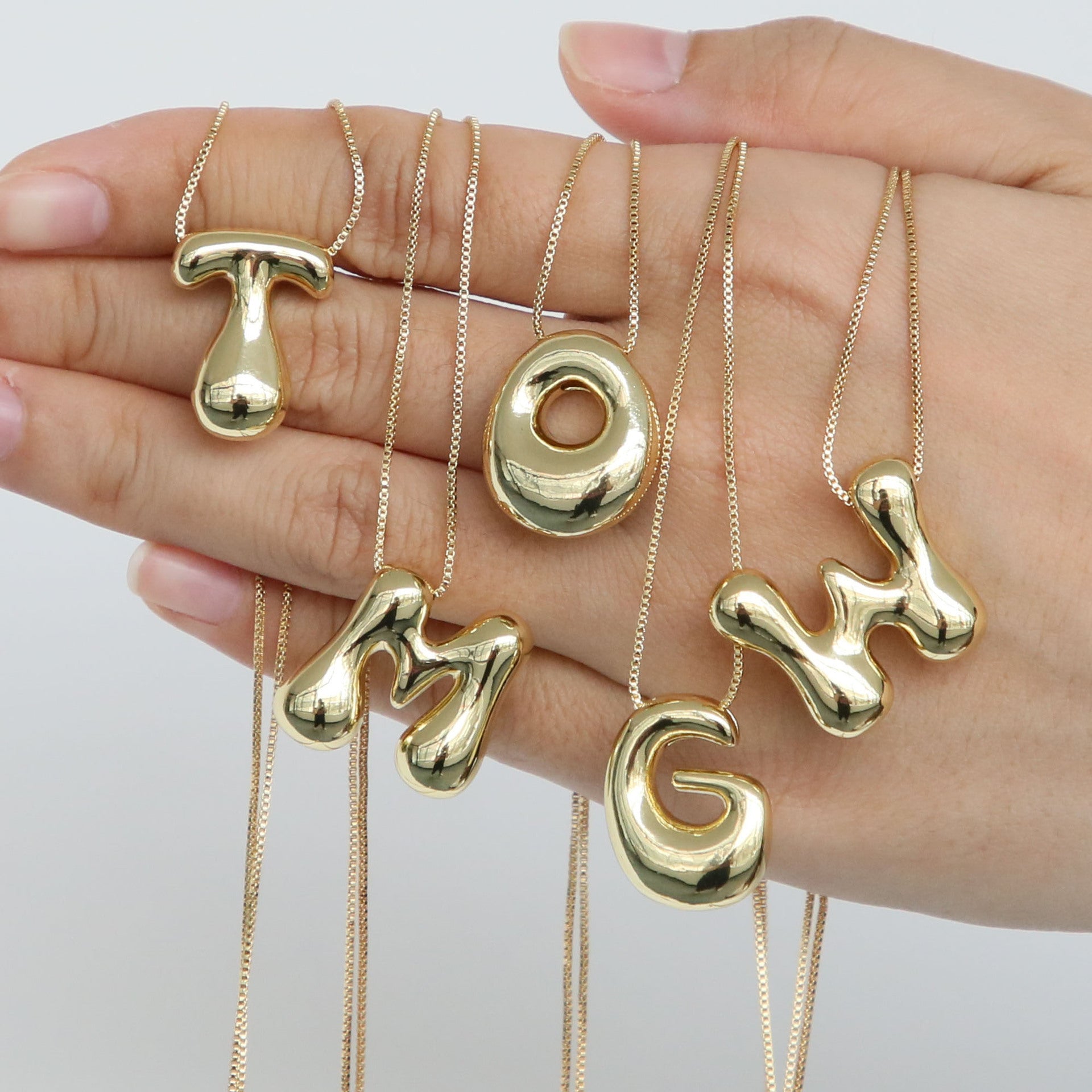 Brass Glossy Balloon English Letter Pendant Necklace 8cf42ca5 4f16 434c 89c5 4093c57139a5