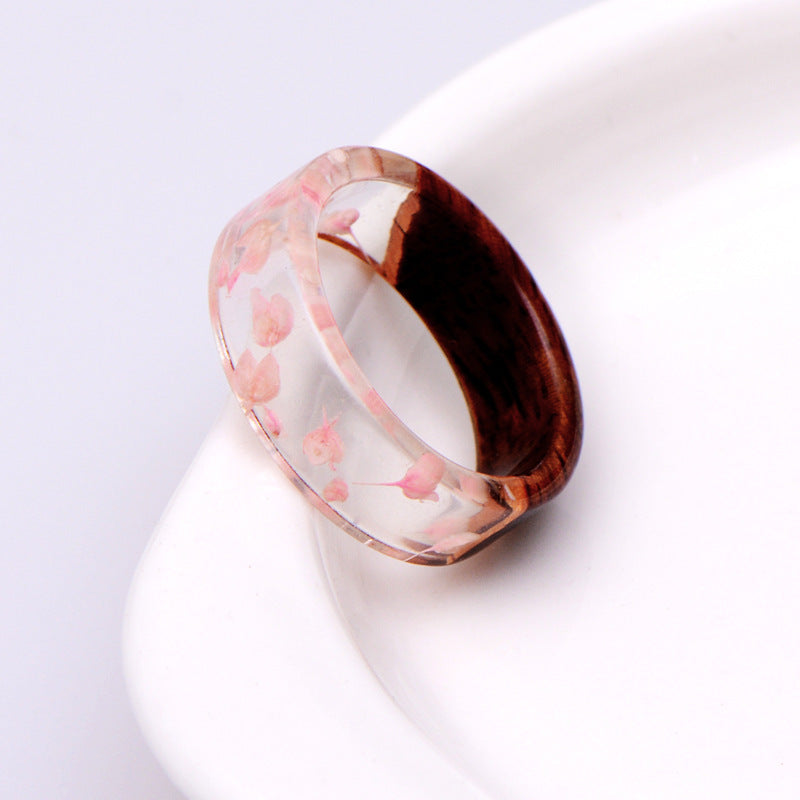Retro Creative Plant Resin Wood Transparent Ring 8d0fab1c ba2c 40b5 887e aad61c7a43f4