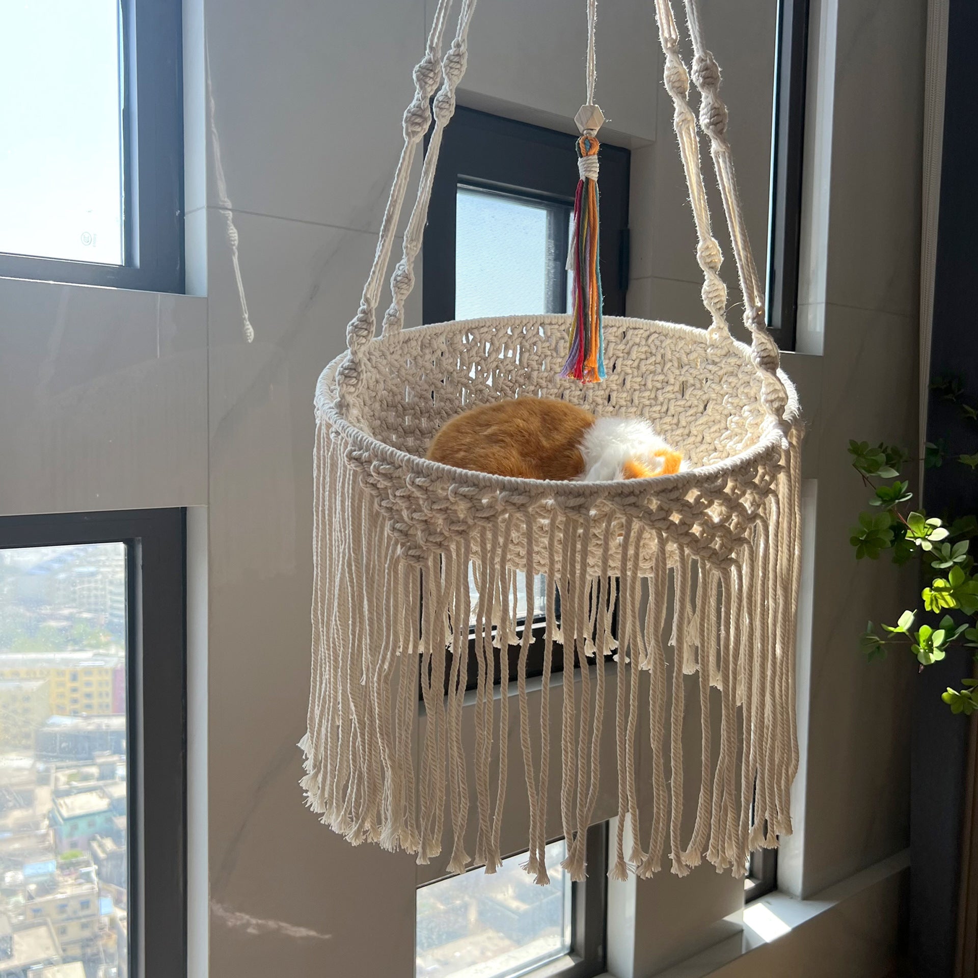 Nordic Bohemian Woven Tapestry Net Pocket Cat Nest 8d6d80c6 15c4 4f1f 9585 bffd2e0dd557