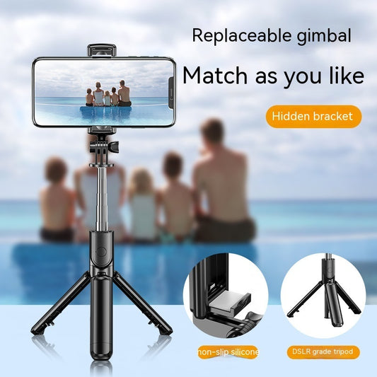 2023 New Selfie Stick Wireless Bluetooth Camera Artifact Fill Light Anti-shake Rack Floor Tripod Portable - 图片 1