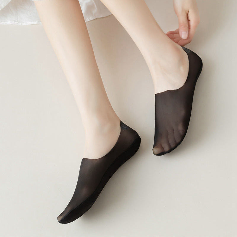 Women's Mesh Boat Socks Summer Thin Cotton Bottom Non-slip Tight Ice Silk Arbitrary Cut Women's Low Cut Invisible Socks 8dc36