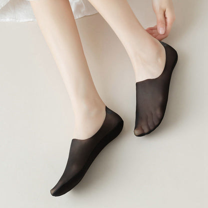 Women's Mesh Boat Socks Summer Thin Cotton Bottom Non-slip Tight Ice Silk Arbitrary Cut Women's Low Cut Invisible Socks 8dc36