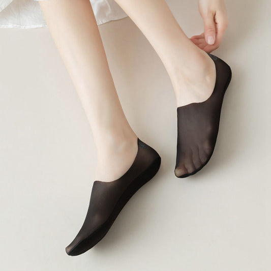 Women's Mesh Boat Socks Summer Thin Cotton Bottom Non-slip Tight Ice Silk Arbitrary Cut Women's Low Cut Invisible Socks 8dc36