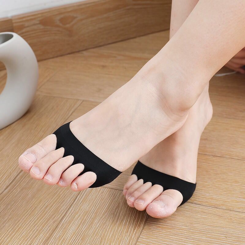 Ankle Toe Socks Women's Summer Thin Front Palm Half Toe Socks Cotton Socks Bottom Invisible Sandals High Heels Foot Sock 8dc4