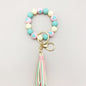 Cross-border Hot Selling Korean Velvet Tassel Cute Small Peach Heart Silicone Beads Bracelet Keychain Female Bracelet Car Sui