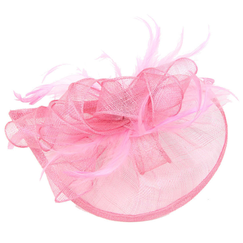 Hemp Yarn Banquet Net Top Hat Bridal Feather Hairpin 8df33777 0c00 4d4b 99dc c6f87d489fd4