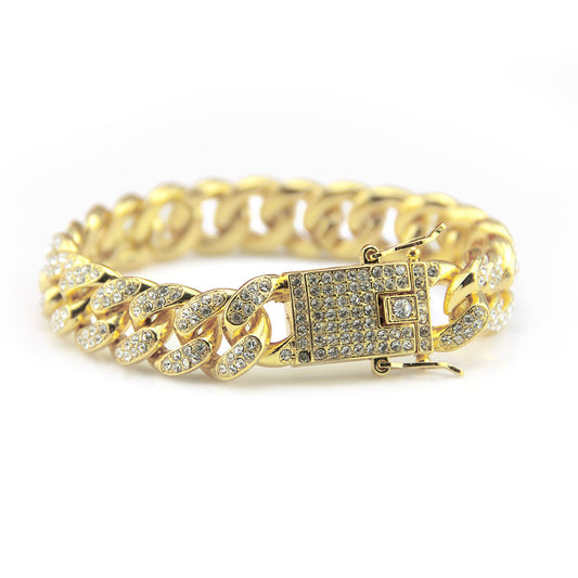 Full Rhinestone Cuban Bracelet Hiphop Men's Fashion 8df3e4ce d3f2 4cfe a7e5 623cb72df482