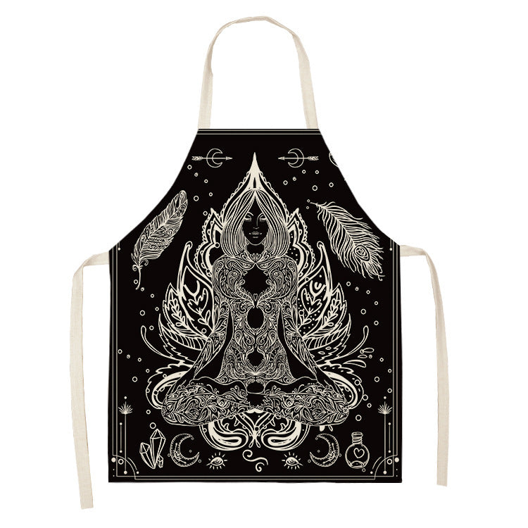 Halloween Skull Printed Cotton And Linen Apron 8df419a3 8da1 40ed a632 d87e7c6d87a0