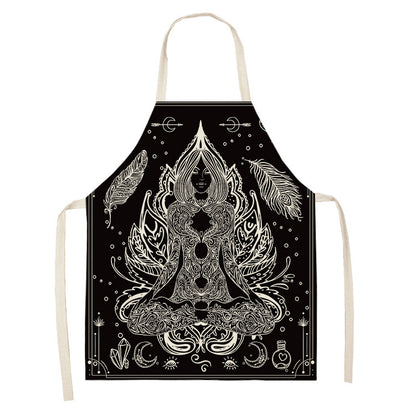 Halloween Skull Printed Cotton And Linen Apron 8df419a3 8da1 40ed a632 d87e7c6d87a0