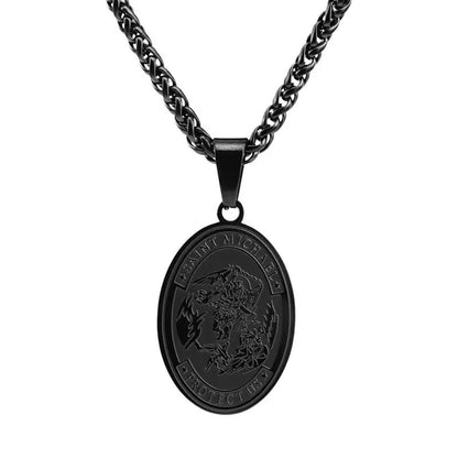 Oval Angel Portrait Pendant Stainless Steel Necklace Titanium Steel Colorfast Necklace 8dfb2118 879e 490f 9f54 bbec31b6340a