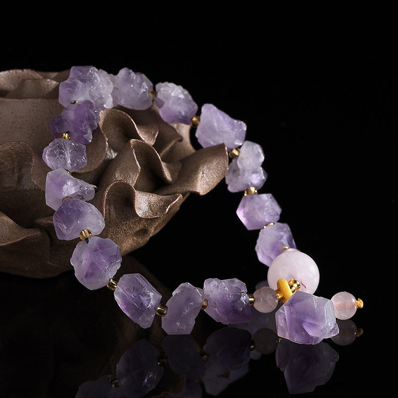 Natural Amethyst Original Stone Bracelet Women Ethnic Wind 8e0a9df9 3313 4331 8816 f6451ae90144