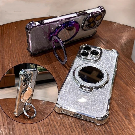 Magnetic Bracket Phone Case With Lens Protector Four Corners Drop-resistant - 图片 1