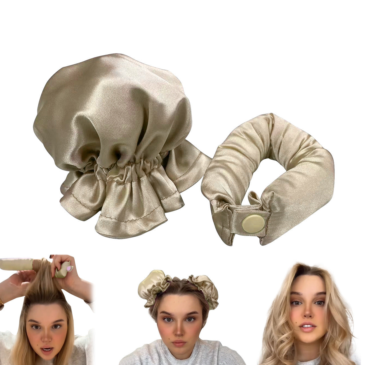 New Heatless Curl Stick With Cloth Cover Cute Ball Head Hair Curler Headband Hair Rollers Wave Form Curling Rod Hair Style To