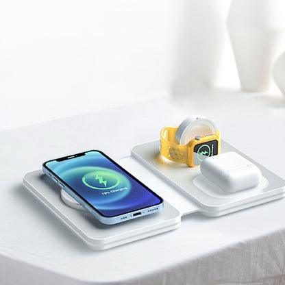 Aluminum Alloy Folding Wireless Charger Three-in-one - 图片 1