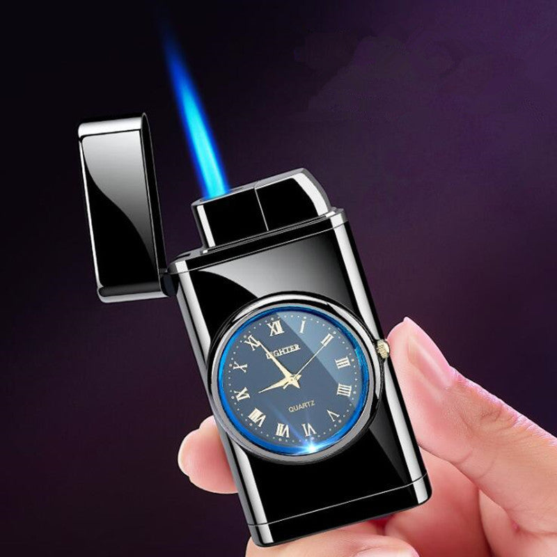 Personalized Creative Multifunctional Electronic Watch Cigarette Lighter-in-one Body Multi-purpose LED Flashing Lamp Gift Lig
