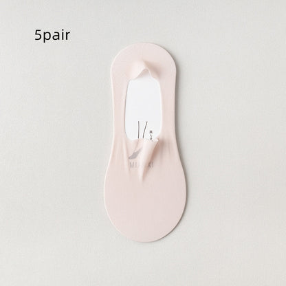 Women's Mesh Boat Socks Summer Thin Cotton Bottom Non-slip Tight Ice Silk Arbitrary Cut Women's Low Cut Invisible Socks 8eb9e