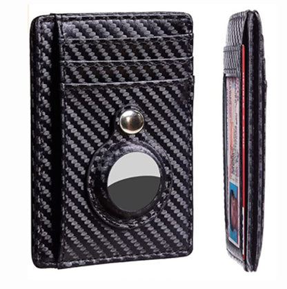 AirTag Wallet Anti Theft Bullet Card Bag Multi-functional Rfid Card Holder Men's Leather Slim Wallets For Airtag Air Tag 8ed6