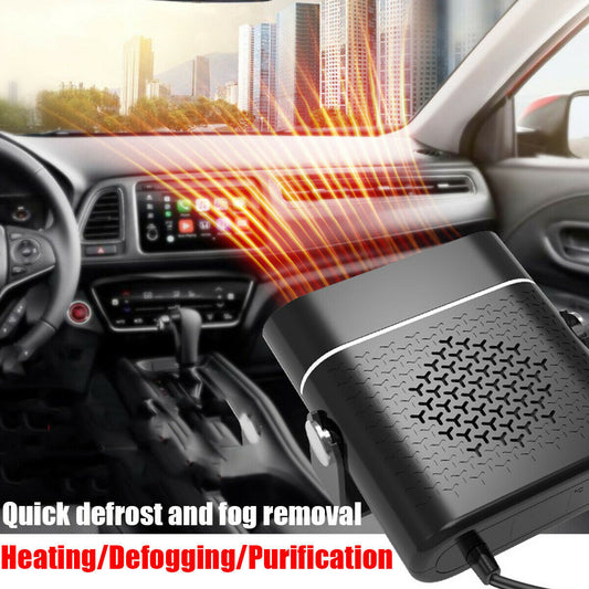 3 In 1 Car Heater Defogger Plug In Cigarette Lighter Mini Car Heater Defroster ABS Car Heaters Fan Defogger Anti-Fog - HD Wireless Product #1