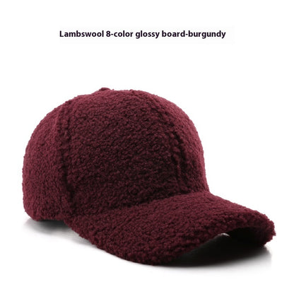 Baseball Cap Fashion Retro Solid Color Lamb Wool Curved Brim 8f137548 4b3f 452c b43b 3023ec463b13 trans