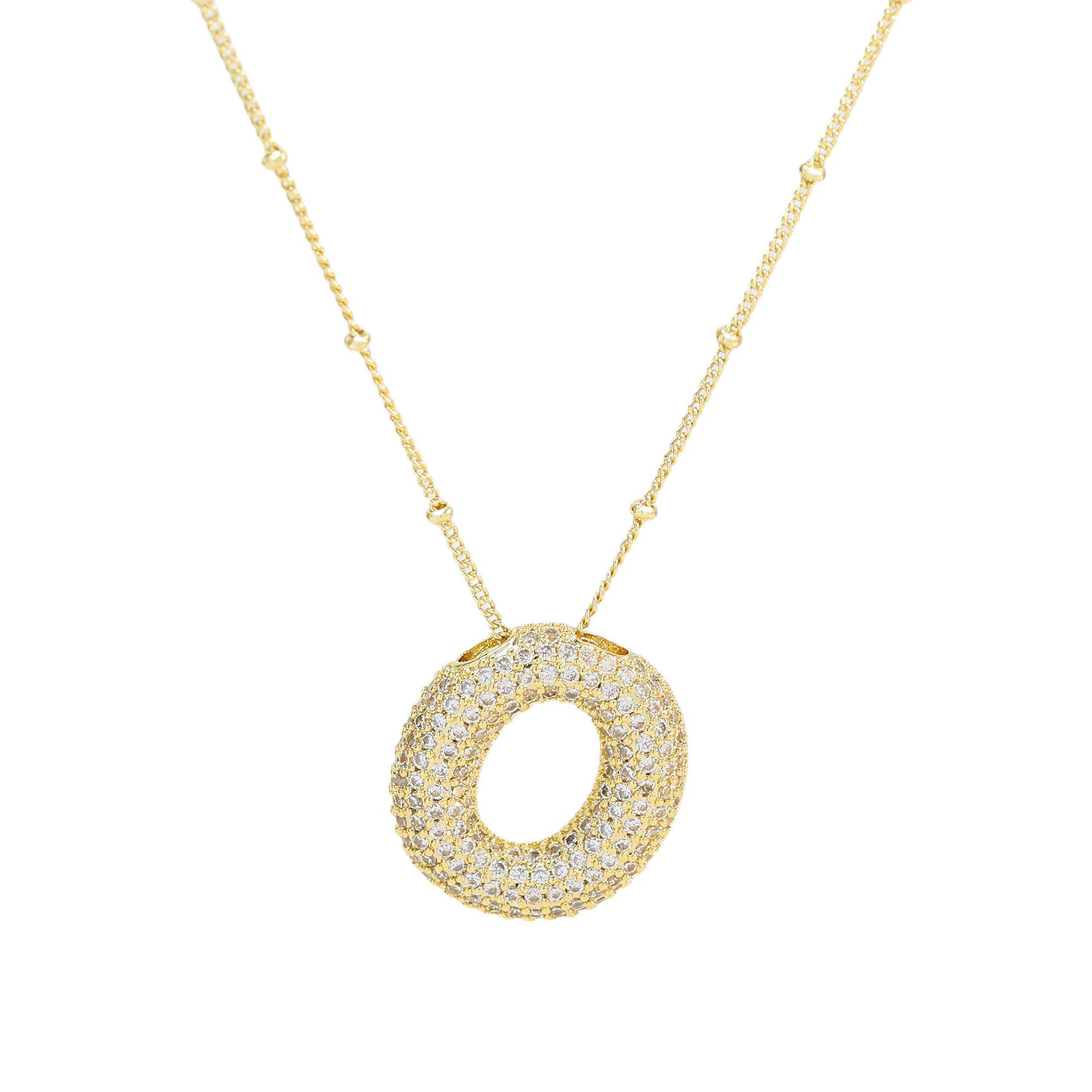 Brass Zircon Bubble Balloon Letter Pendant Necklace For Women 8f2f3419 1356 4fd8 a75f 79448feee879