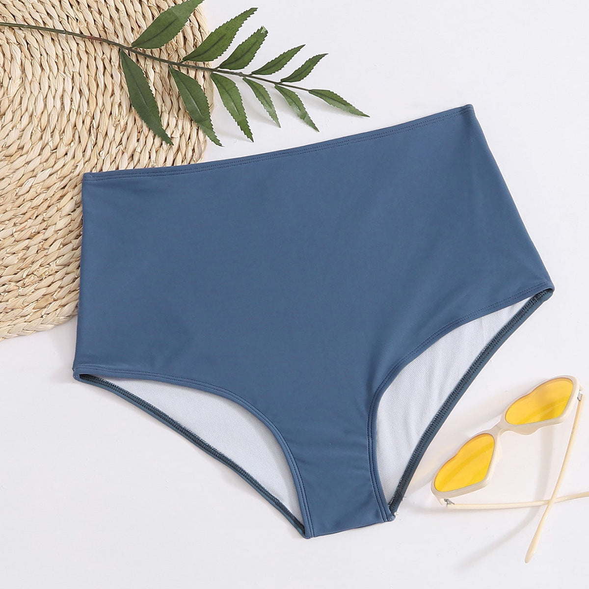 New Swimsuit Solid Color High Waist Pants Bikini Split Swimsuit Multicolor 8f76e5a0 815a 48fc 8521 71a205c8415d