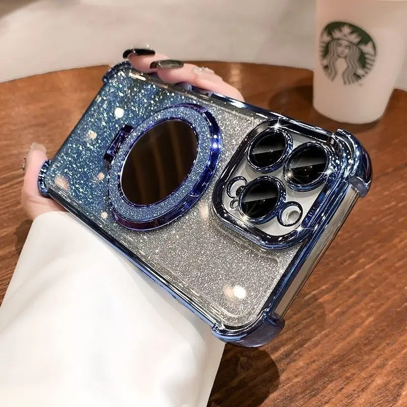 Magnetic Bracket Phone Case With Lens Protector Four Corners Drop-resistant - 图片 5