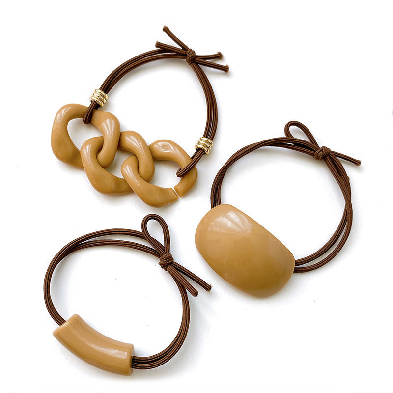 Milk Tea Color Nine-piece Set Hairband For Tying Up Hair Simple Cold Style Temperament 8f911ec6 ae1b 4d57 94bb 7c9377d98247