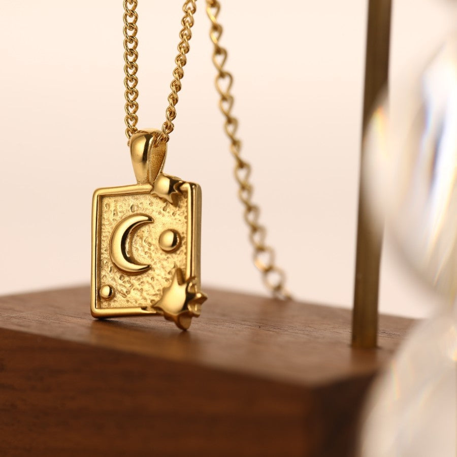 Square Pendant Titanium Steel Necklace Women 8f933852 78ca 4b84 8c23 42b34ed686b8