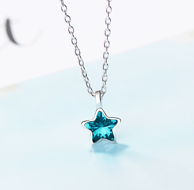 Blue Five-pointed Star Ear Buckle Clavicle Chain 8fa3a9ca 5931 4ea8 ba4b 3b32a344acc2