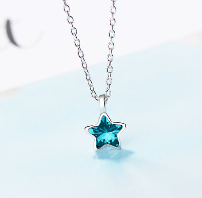 Blue Five-pointed Star Ear Buckle Clavicle Chain 8fa3a9ca 5931 4ea8 ba4b 3b32a344acc2