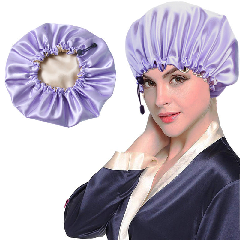 Shower Cap Soft Silk Dual-use Bath Cap Chemotherapy Cap 8faf97bb 3ad7 489d 992a 8c4bbcf49572