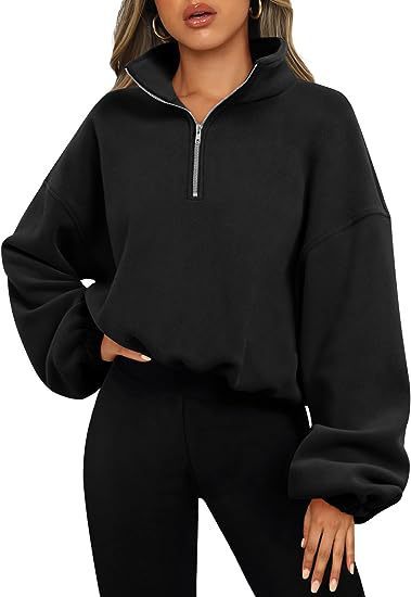 Loose Sport Pullover Hoodie Women Winter Solid Color Zipper Stand Collar Sweatshirt Thick Warm Clothing 8fb5e396 7f3d 4d3d 98