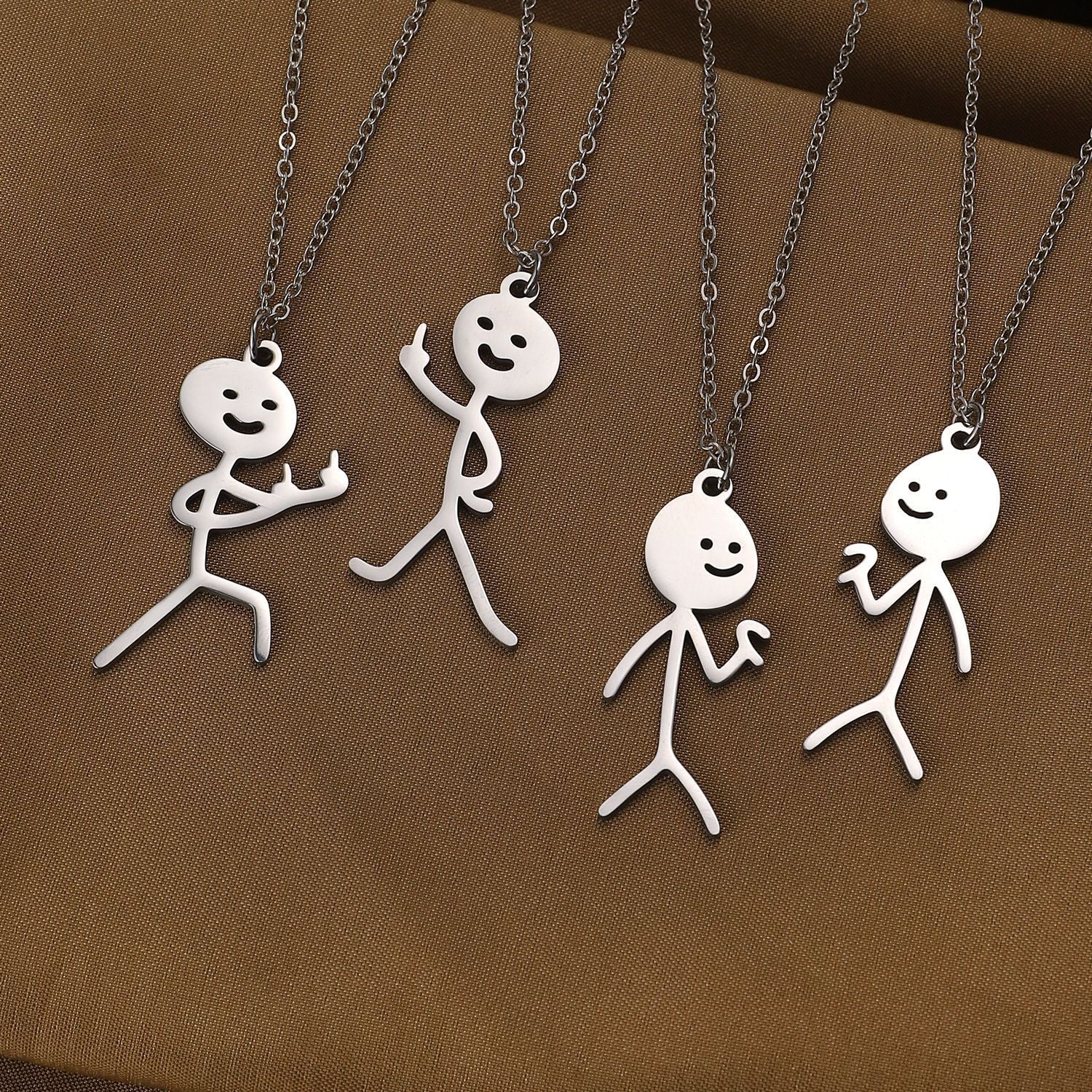 Cute Cartoon Stickman Pendant Stainless Steel Necklace 8fc1352c 5d68 4217 9977 4bc9ac7d023d