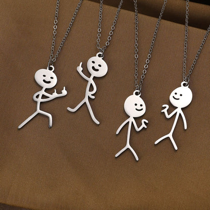 Cute Cartoon Stickman Pendant Stainless Steel Necklace 8fc1352c 5d68 4217 9977 4bc9ac7d023d
