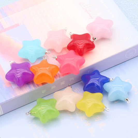 Acrylic Color Jelly Candy Color Three-dimensional Five-pointed Star Pendant 8fc13cb3 58be 43d7 960b 04341e60434c