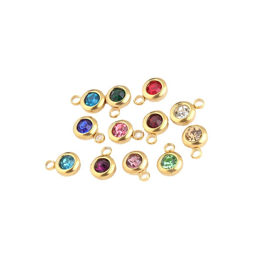 65mm Gold Titanium Steel 12 Birthstone Pendant Ornaments Accessories - HD Wireless Product #4