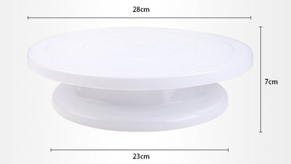 Plastic round cake turntable cream rotating flower table 8fd2e07f 1a2b 4e28 874f 5c13b7d167e2