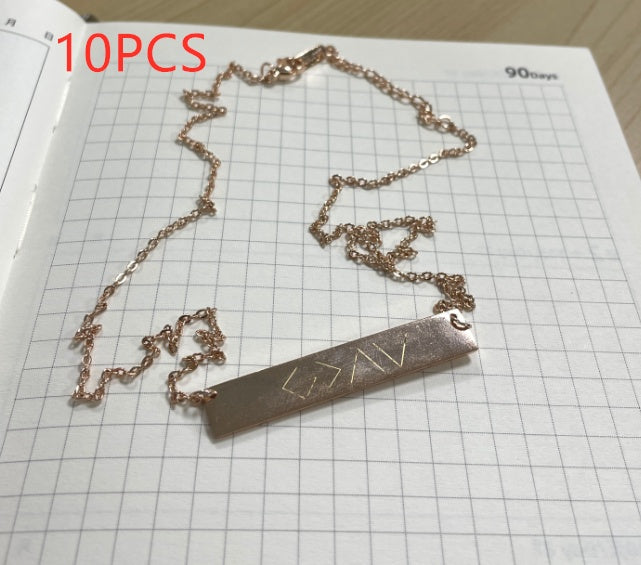European And American Fashion One Word Horizontal Bar Pendant Necklace 8fd60134 e2e1 4c57 81ca adb386359cfc