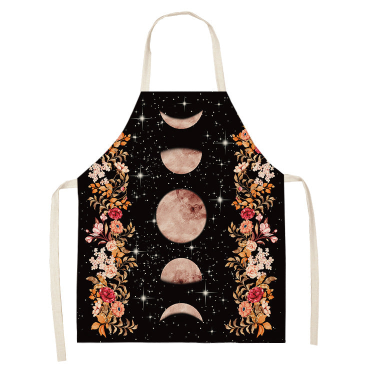 Halloween Skull Printed Cotton And Linen Apron 8fd8f7d9 9c22 466a 87db 2dd26482e745