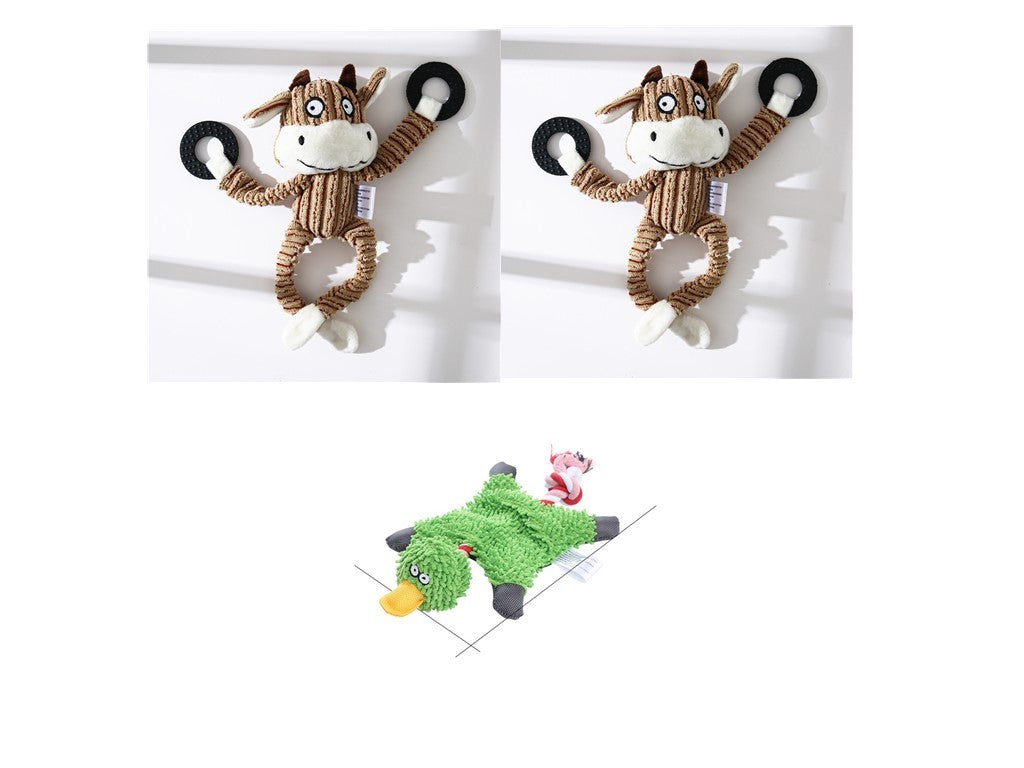 Pet Toy Donkey Shape Corduroy Chew Toy For Dogs Puppy Squeaker Squeaky Plush Bone Molar Dog Toy Pet Training Dog 8ff6d391 03c