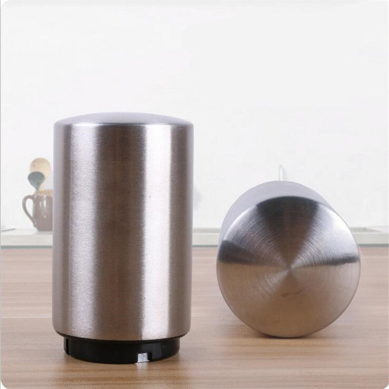 Portable Magnetic Automatic Beer Bottle Opener Bar Accessories Decor Stainless Steel Wine Can Openers with Brushed Metal 9002
