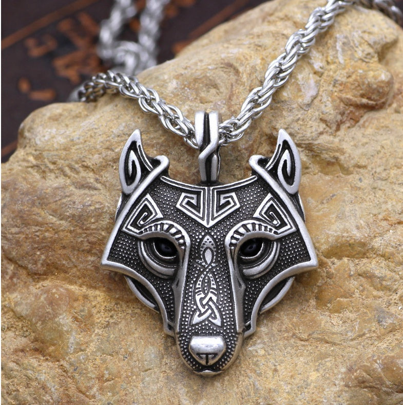 Viking Wolf Head Amulet Pendant Necklace 902461830822