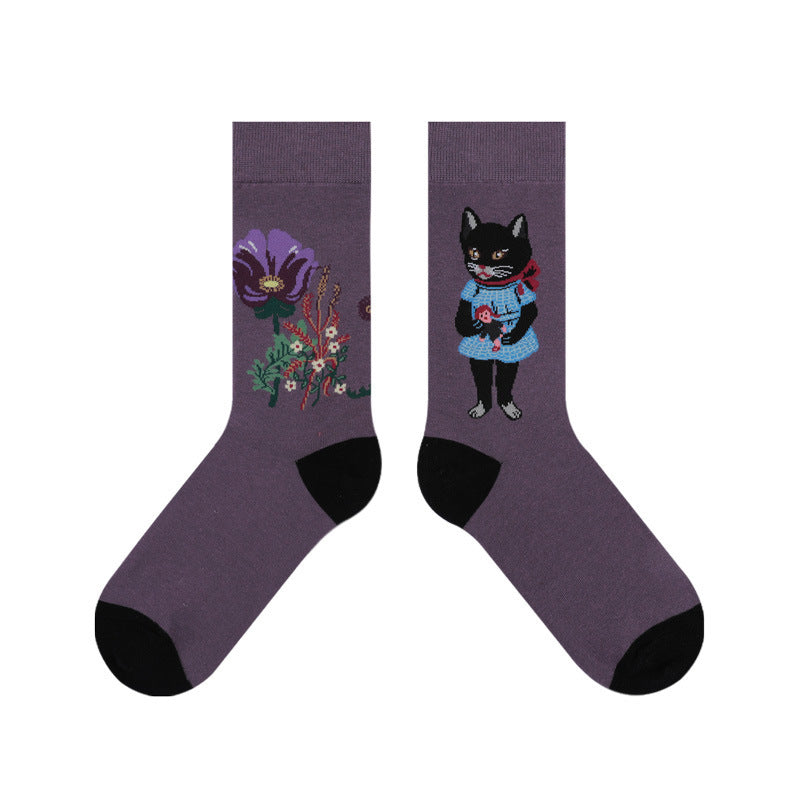 Cute Thickening Breathable Sweat Absorbing Women's Mid-calf Length Socks 90287d41 a634 46cd 9792 9efd18498851 84dabae4 4287 4