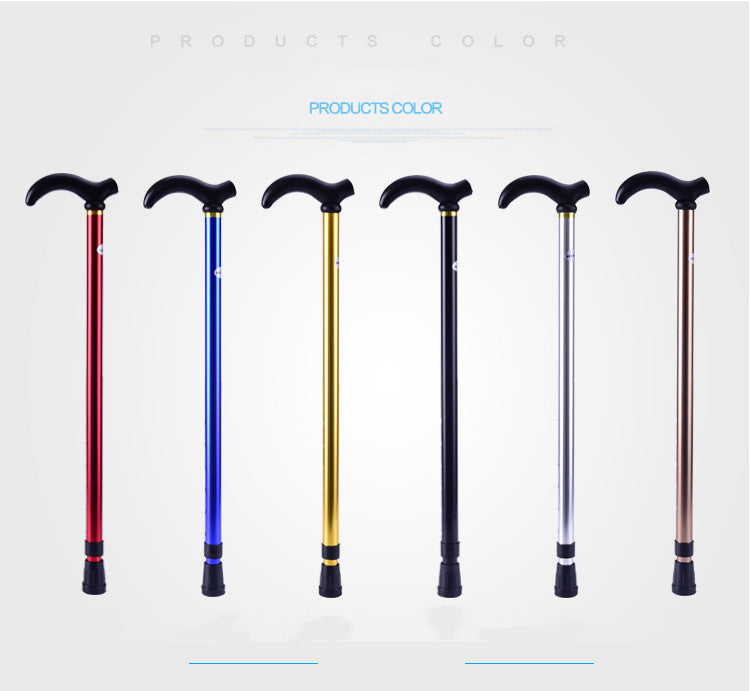 Telescopic Walking Stick Cane Hiking Rubber Tips 6 Grade Alpenstock for Elderly Aluminium Body Climbing Equipment 90372188909