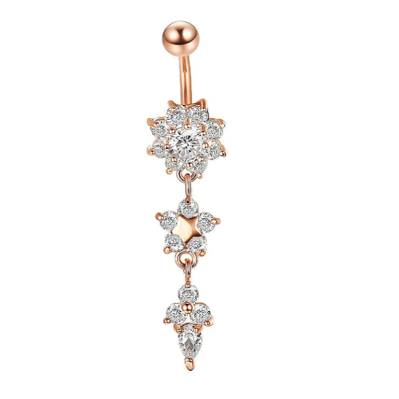 Human puncture medical steel drop belly button