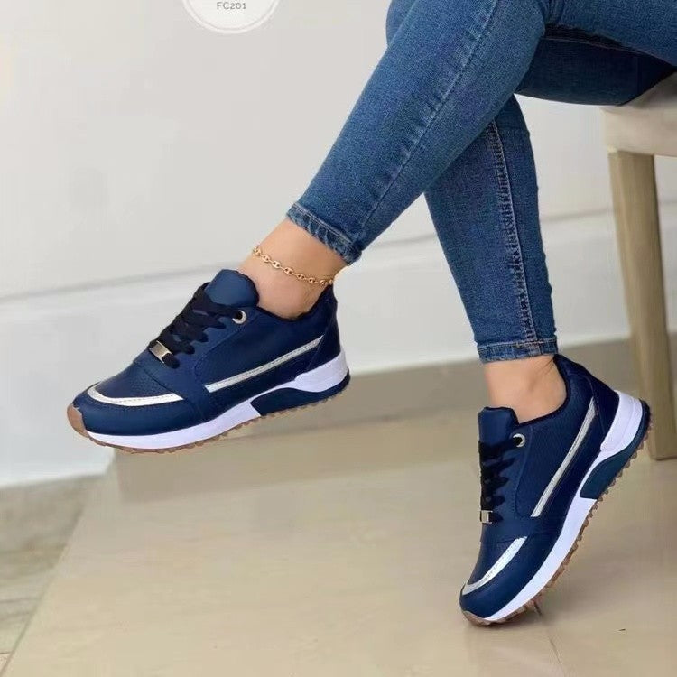 Casual Lace-up Flat Shoes Women Shallow Round Toe Sports Walking Sneakers 904b1fb1 5d58 4207 a38b 52ea50e37b76 ddafd2ea b28f 