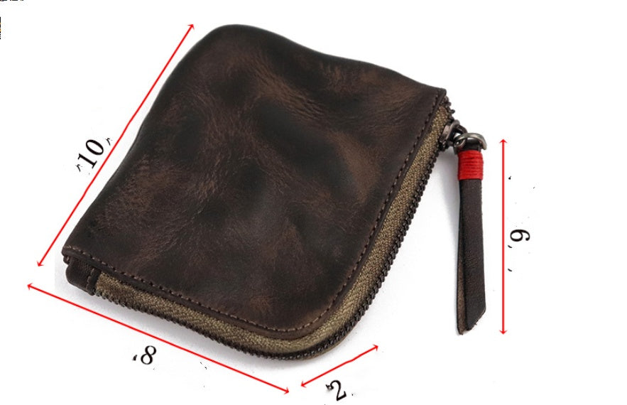 Textured Wear-resistant Genuine Leather Vintage Unisex Mini Purse 905c3e3a cc3f 48c5 8fc9 dcbe3cc74d5c
