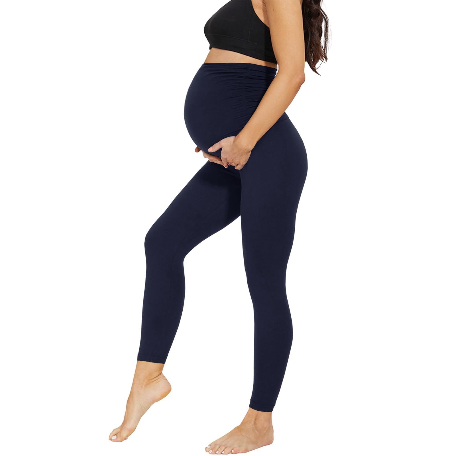 Pregnant Women's Cropped High Waist Fashion Casual Leggings 906de158 a946 4015 913d fa8f56ea3f40