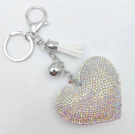 Peach Heart Hot Rhinestone Leather Advertising Keychain 90737bf4 c22a 4d53 adc3 aceea047cc93
